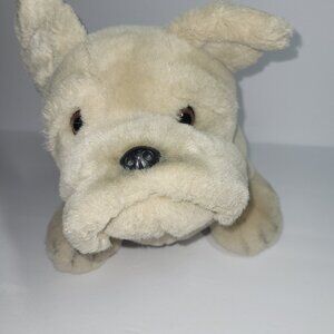 Russ Berrie Bulldog Yomiko 14" Vintage Plush Glass Eyes Made in Korea